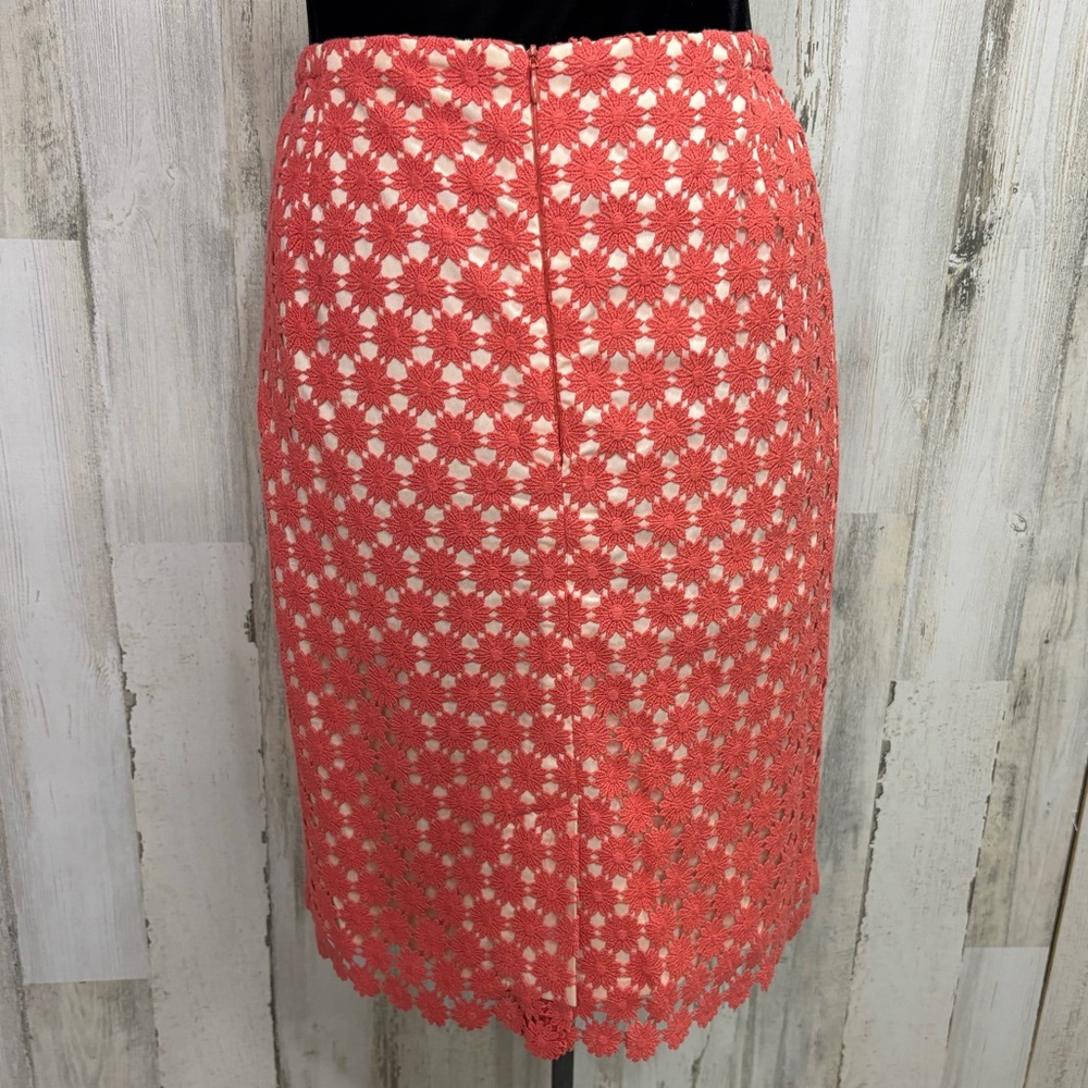 Talbots Coral Eyelet Pencil Skirt - Picture 5 of 10